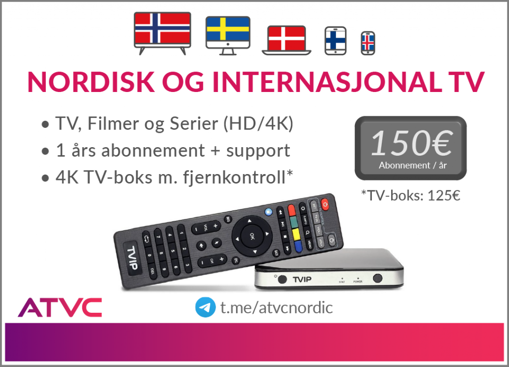 norsk, nordisk tv kanaler
IPTV